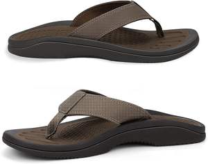 Sandali Bosirui con Supporto per l'Arco Plantare, <span class=keywords><strong>Ciabatte</strong></span> Casual Estive Sportive in Gomma, Fascia in EVA, Pelle e Tessuto di Cotone per Uomo BSR-S1127003 - Product Image 3