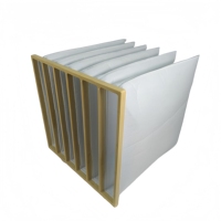 Filtre à sac en fibre synthétique pour dépoussiéreur industriel personnalisé, conception multi-poches, efficacité de 99,995 %, porosité de 0,3 micron, plastique