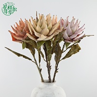 Majestueuze gigantische 70cm kunstmatige koningsprotea bloem van zijde, grote bloeigrootte, exotische uitstraling voor bruiloft, binnenhuisdecoratie, centerpiece.