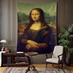 <span class=keywords><strong>Tapiz</strong></span> de la Mona Lisa, Pintura de Alta Calidad de Da Vinci, <span class=keywords><strong>Tapiz</strong></span> de Pared Contemporáneo de Algodón y Lino Ecológico, Decoración del Hogar, Aniversario - Product Image 1