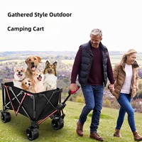 Chariot tout-terrain robuste WZ TC-79 en acier au carbone, pliable et portable, avec système de poussée-tirage pour usage extérieur