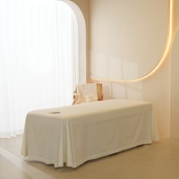 Parure de lit de massage de haute qualité 4 pièces pour spa facial, drap de lit, couvre-lit, housse de couette pour sauna, kaki