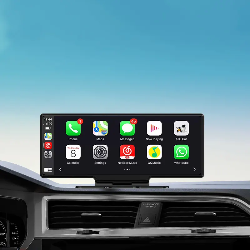Carro universal carplay portátil android auto 10.26 polegadas HD tela inteligente painel do carro dvd rádio player