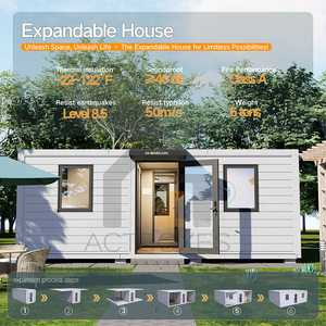 Maison conteneur extensible moderne de 20 et 40 pieds, unité d'habitation secondaire de luxe pour jardin, maisonnette préfabriquée avec chambre et salle de bain - Product Image 3