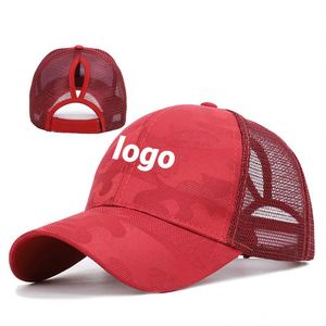 Casquette de baseball pour femme, style queue de cheval, camouflage, couleur unie, respirante, protection solaire, ouverture arrière - Product Image 1