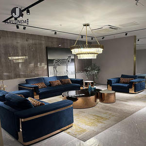 2024 meubles de salon modernes or acier inoxydable maison canapés velours canapé sièges Style européen <span class=keywords><strong>Chesterfield</strong></span> canapé ensemble - Product Image 3