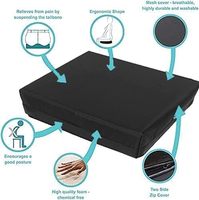 Coussin de siège orthopédique soutien dorsal sciatique coccyx soulagement de la douleur imperméable noir coussin de pression PU mousse coussin de fauteuil roulant