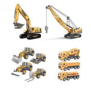 Modèles de véhicules en alliage : Excavatrice, Bétonnière, Grue - Ensemble de jouets d'ingénierie pour enfants pour le jeu imaginatif - Product Image 1