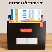Organizador de Archivos Tipo Acordeón con 13 Bolsillos, Carpeta Expandible para Documentos, Facturas, Impuestos y Recibos, con Etiquetas en Blanco