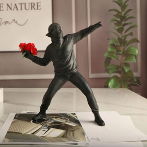 Pittura diamantata Banksy fluisce Thrower statua decorazione per la casa punto croce Kit decorazione per la casa regalo - Product Image 4