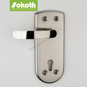 Poignées de <span class=keywords><strong>porte</strong></span> extérieures de style israël, conception grande plaque matériel de sécurité <span class=keywords><strong>PVC</strong></span> nickel aluminium poignée de <span class=keywords><strong>porte</strong></span> ensemble de serrure - Product Image 3