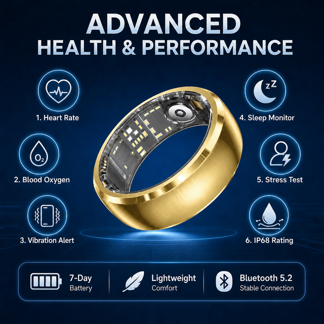 Premium Vibration Smart Ring 24/7 Health Monitor AI Algorithm Long Battery Life ODM for B2B Brands Wearable Device Finger Ring