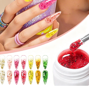 BIN Smalto Semipermanente UV Gel Effetto Fiori Secchi Traslucido Naturale Floreale Soak Off LED per Salone Casa Fai da Te Manicure - Product Image 6