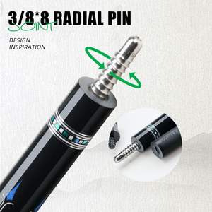 Taco <span class=keywords><strong>de</strong></span> <span class=keywords><strong>billar</strong></span> profesional <span class=keywords><strong>de</strong></span> fibra <span class=keywords><strong>de</strong></span> carbono <span class=keywords><strong>de</strong></span> alta calidad, <span class=keywords><strong>de</strong></span> 2 piezas con unión central, punta <span class=keywords><strong>de</strong></span> 12.5mm, con agarre <span class=keywords><strong>de</strong></span> cuero <span class=keywords><strong>de</strong></span> vaca y diseño cónico. - Product Image 5