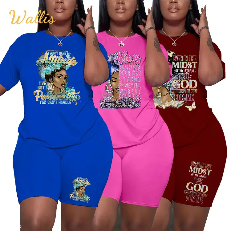 Großhandel Custom Design Ihr eigenes Sweat suit Set Polyester Stoff Trainings anzüge Black African Girl Plus Size 2-teiliges Set für Frauen