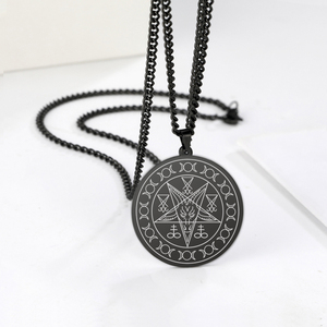 Myshape satánico Baphomet colgante collar Sigil de Lucifer Satan cabeza de cabra demonio collar joyería de acero inoxidable - Product Image 6