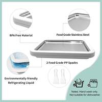 Kit de fabrication de crème glacée instantanée de qualité supérieure en acier inoxydable de qualité alimentaire - Yogourt glacé enroulé à la maison, lavable, étanche