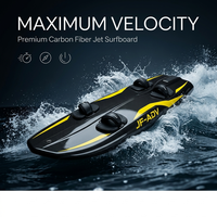 Planche de surf et jetboard en composite graphite Onyx Hull Gold Lines, norme export, avec propulseur intelligent à injection haute performance