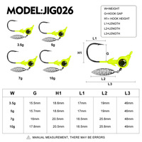 Hameçon de pêche coloré à grande tête avec spinner pour le black-bass