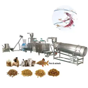 Commerciële Geëxtrudeerde Droge Schroef Vis Extruder Pet Food Machine Apparatuur Voor De Productie Van Honden Katten Voedsel Extruder