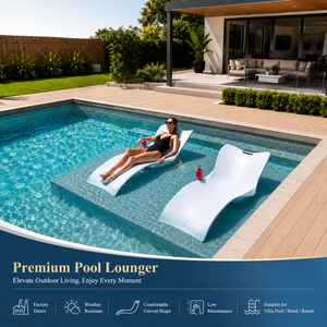 Chaise longue de piscine en fibre de verre durable avec coussin pour piscine peu profonde, terrasse et patio extérieur - Product Image 3