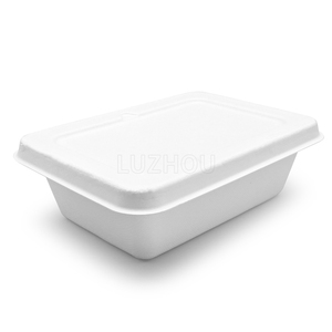 800ml Regfrigerator Safe Bagasse Biodegradable Takeaway <strong>Paper</strong> Food Storage &amp; Container Lunch Box Disposable Microwave Safe - Product Image 2