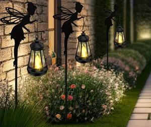 Anpassbare Dekorative Solar-LED-Gartenleuchte aus Eisen für den Außenbereich, IP44 Wasserdicht, Warmweißes Licht - Product Image 3