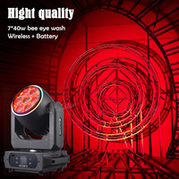Projecteurs mobiles BPM Sharpy Light, éclairage 7*40W Bee Eye Spider Wash, sans fil, batterie, effet arc-en-ciel, pour mariage, DJ, fête, scène, théâtre