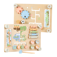 Tableau d'activités en bois double face avec animaux, blocs de correspondance, jeu de marteau, jouet sensoriel Montessori pour tout-petits, garçons et filles