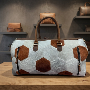 Genuine Leather High Quality Weekender Travel Shoulder Bag Crossbody <b>Zipper</b> Closure Polyester Lining Luxury Style Large Capacity - Product Image 1