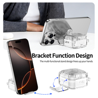 Étui de protection transparent en PC avec support pour Samsung Galaxy Buds 4/4 Pro, coque cristalline avec crochet portable