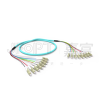 Câbles de raccordement en fibre optique LSZH OM3 de 0,9 mm, 12 cœurs, couleur 850 nm, SM LC/SC/FC, connexions UPC, certifiés CE/ROHS, personnalisables