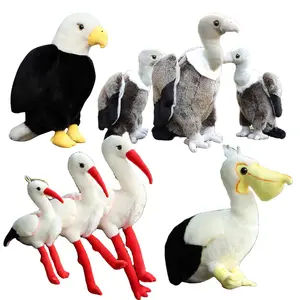 Real Life Herring Gull Bird Plush Toys Realistic Wild Stuffed Animal Hawk Puffins Seagull Plush Toys