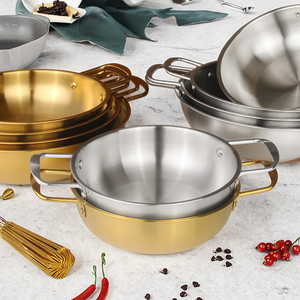 Factory Wholesale Stainless Steel Induction <strong>Paella</strong> <strong>Pans</strong> Korea Style Seafood Frying <strong>Pan</strong> Kitchen Cookware Soup Stock Pots Cooking - Product Image 1