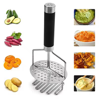 Handmatige aardappelstamper van roestvrij staal, fruit- en groentepuree-stamper, aardappelrasp voor thuiskeuken en koken