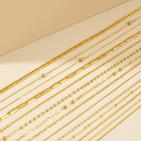 Collier chaîne en acier inoxydable plaqué or 18 carats, style transfrontalier, chaîne O polyvalente, chaîne lame, unisexe, bijoux DIY tendance