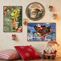 Décorations Murales de Noël en Gros : Panneaux Métalliques de Haute Qualité Père Noël, Cadeaux Festifs pour la Maison et la Chambre, Affiches Métalliques