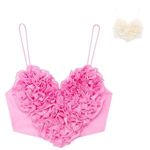 Top Corto Sexy, Estilo Tank Top, con Flores 3D, Sin Mangas, Ajustado, Prenda de Punto para el Verano 2024 - Product Image 1