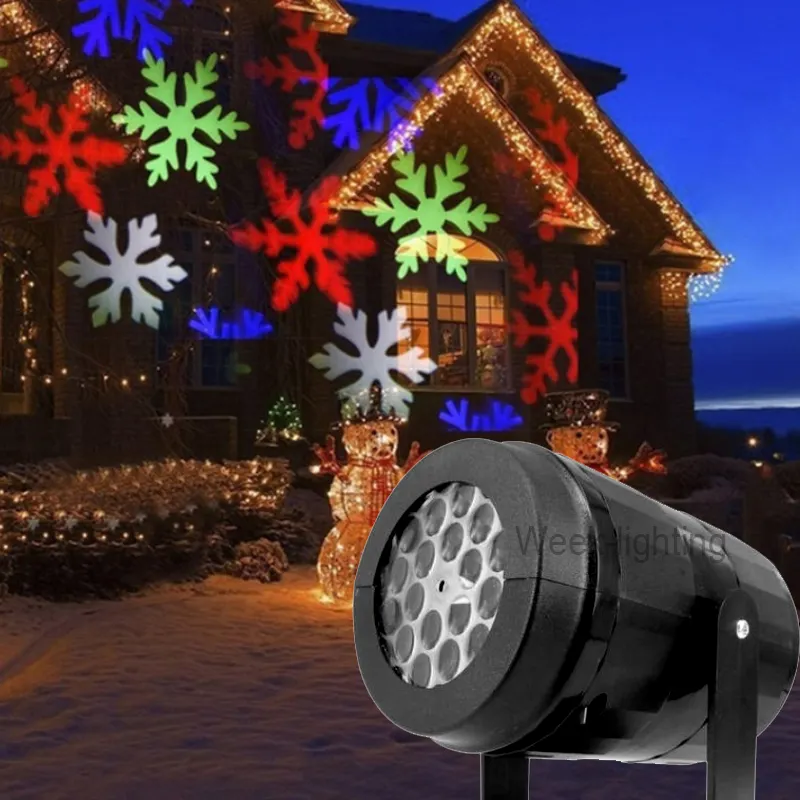 LED Christmas Projector Lights Outdoor Indoor Xmas Party Stage Light LED Snowflake Projection Laser Lamp Holiday Special Lamp