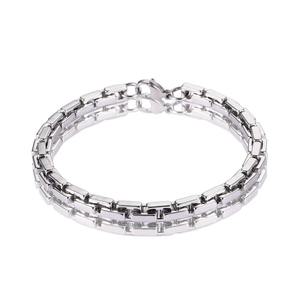 Elegante Brazalete de Cadena de Acero Inoxidable con Diseño Geométrico - Diseño Moderno, Material Duradero, Certificado por Terceros, Elegante - Product Image 1