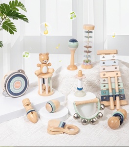 Ensemble d'instruments de musique en bois en gros, jouets en bois, xylophone, tambourin, maracas, hochet, ensemble de 12 pièces - Product Image 4