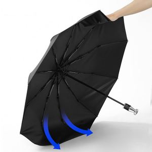 Parapluie pliant automatique 3 sections Wxl389 en acier inoxydable, grande taille, coupe-vent, pour hommes d'affaires, 12 baleines, entièrement automatique - Product Image 2