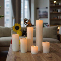 Set lilin LED, Set lampu dekorasi Natal tanpa api pengatur waktu redup dengan Remote Control
