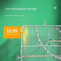 Grande cage à oiseaux d'intérieur en acrylique et acier inoxydable avec fermeture à bouton-pression