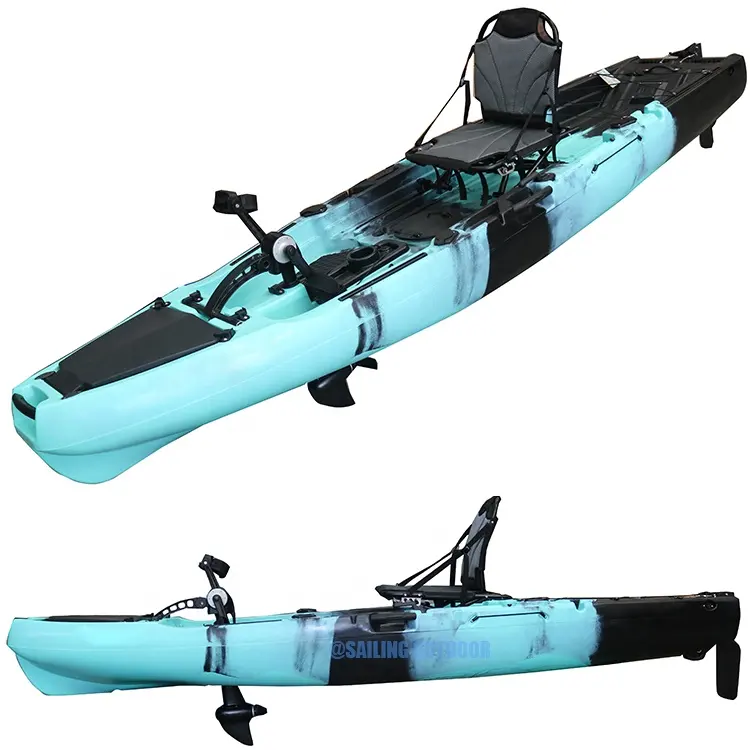 1 kişi plastik Pedal Kayaks spor okyanus tekne balıkçılık Paddl sürücü kano