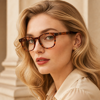 Montures de lunettes optiques classiques élégantes en acétate noir avec forme de visage diamant et certificat CE
