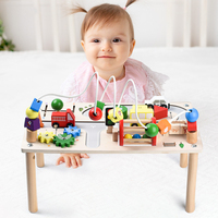 Table de jeu éducative et d'intelligence tout-en-un en bois pour enfants, pour les tout-petits de 3 à 6 mois à 2 ans