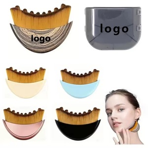 Spazzola per il Viso con Logo Stampato, Setole Sintetiche, Manico in Plastica, per Drenaggio Linfatico, Contorno Occhi, Cura del <span class=keywords><strong>Collo</strong></span>, Massaggiatore per Barba e Trucco - Product Image 2