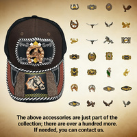 Gorra de camionero personalizable con patrón metálico 3D de herradura, estilo vaquero mexicano, étnico, occidental, de moda, de lona y malla, para exteriores y playa