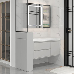 อ่างล้างหน้าเซรามิกแบบฝังพร้อมตู้ข้าง อ่างล้างหน้าแบบตั้งพื้น - Product Image 6